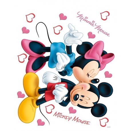 A Minnie beijando o Rato Mickey