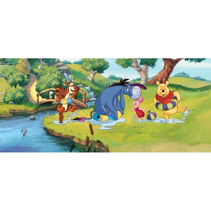 Mural De Parede Decorativo Winnie The Pooh E Amigos Banho No Rio Mural De Parede Decorativo Winnie The Pooh E Amigos Banho No Rio
