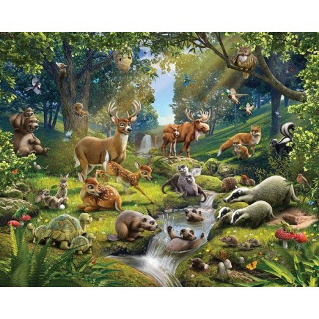 Animais do Bosque Desenho Realista